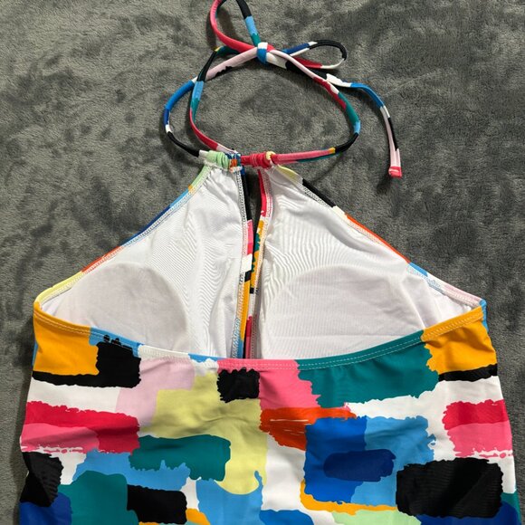 Younique High Neck Tankini Swimsuit Sz XL Multicolor 2Pc Tummy Control - Picture 6 of 12